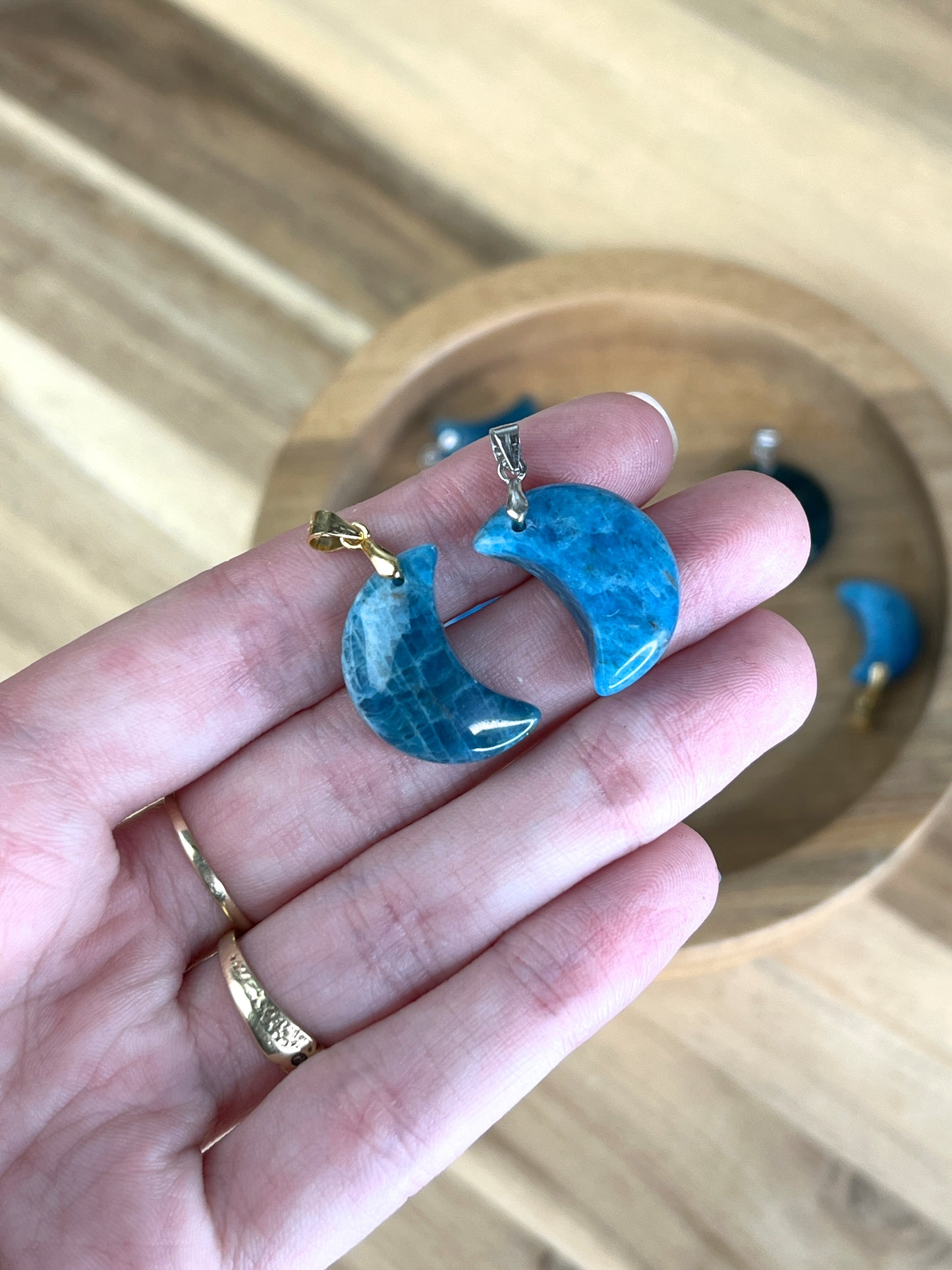 925 Silber Apatit Mond Anhänger