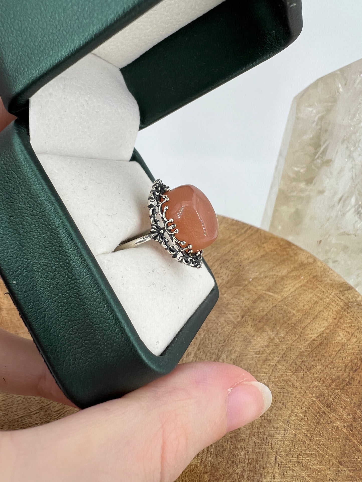 925 Silber Ring Mondstein / P46