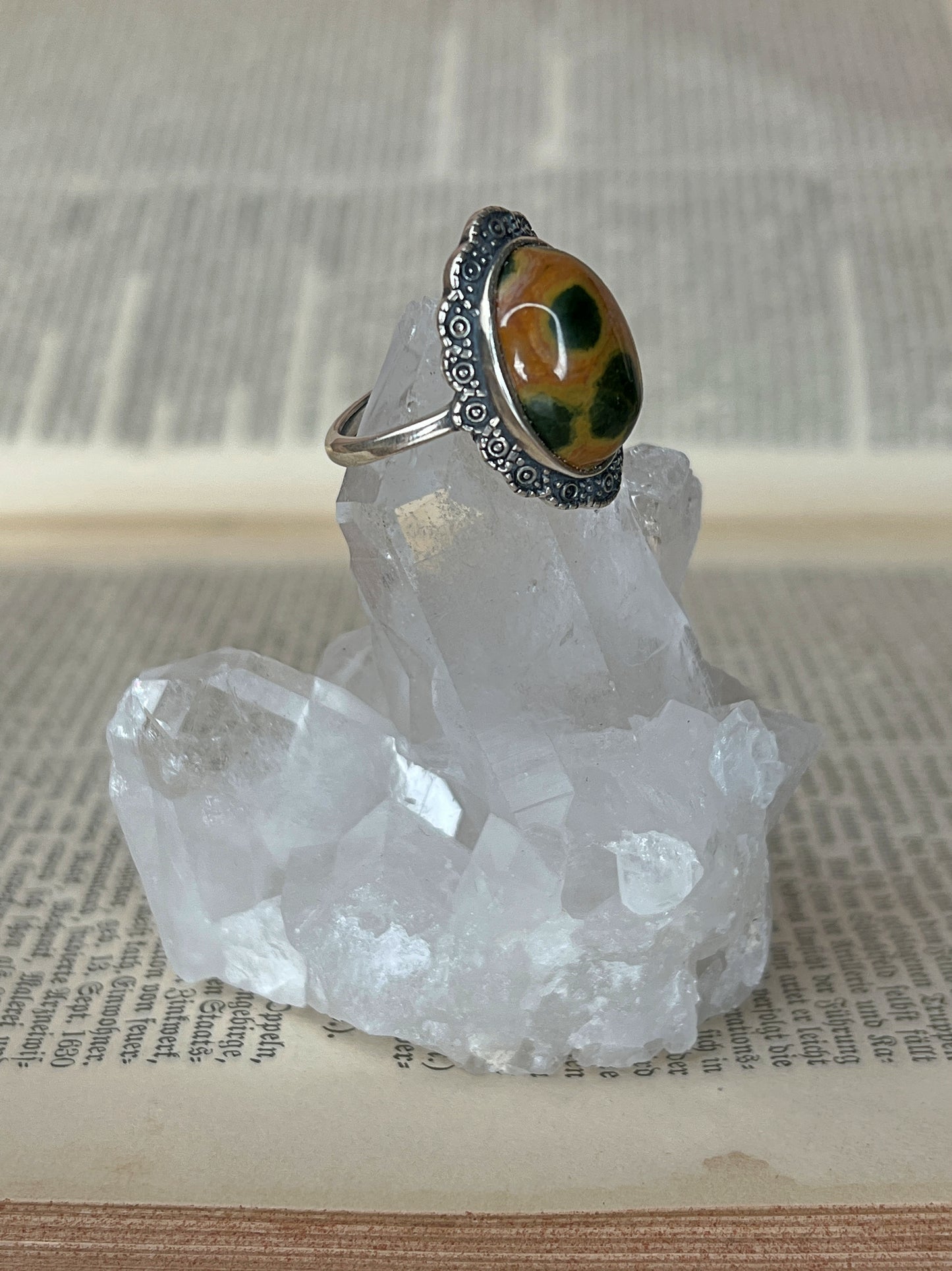 925 Silber Ring Sea Jaspis/ 3C58