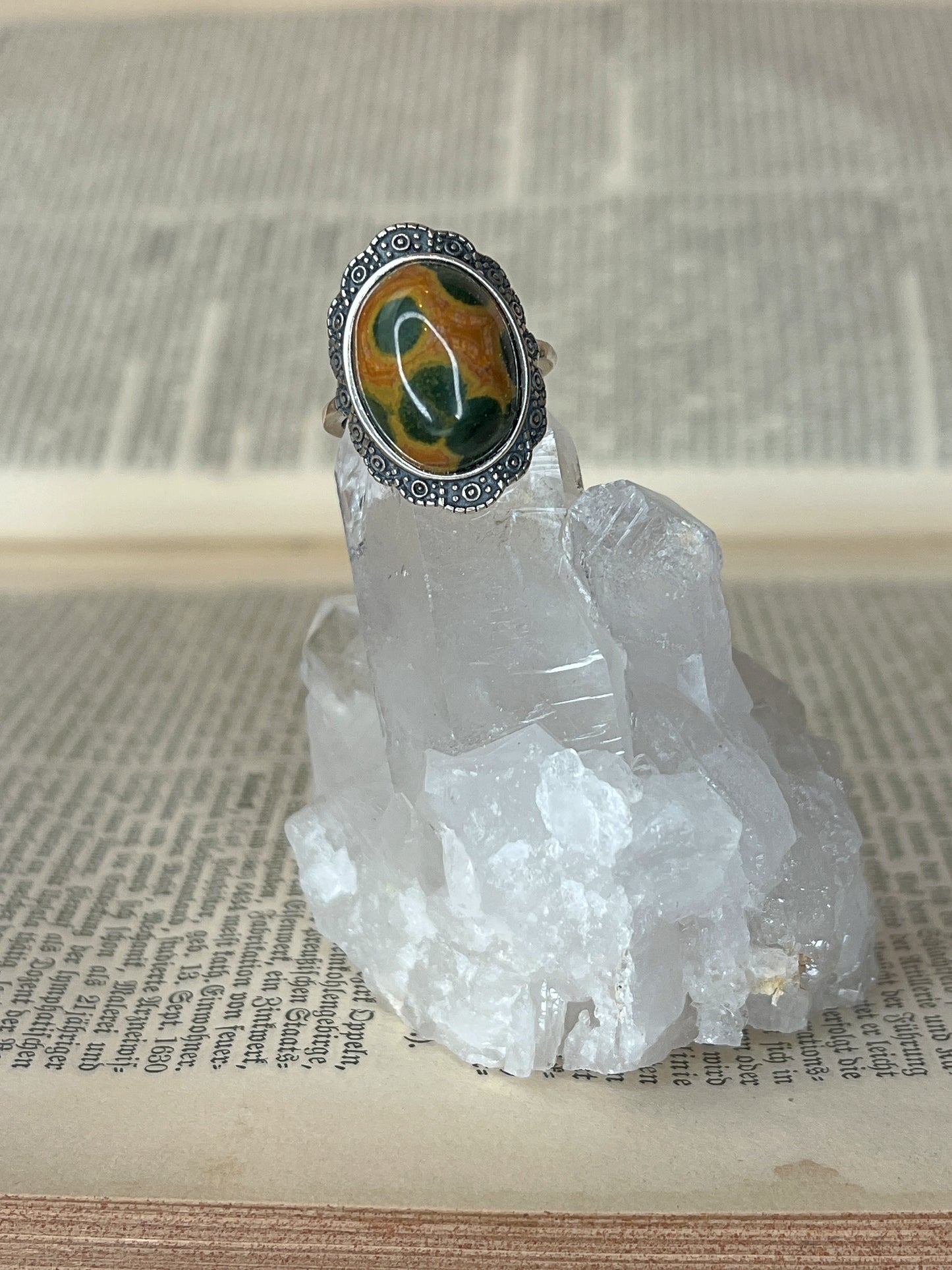 925 Silber Ring Sea Jaspis/ 3C58