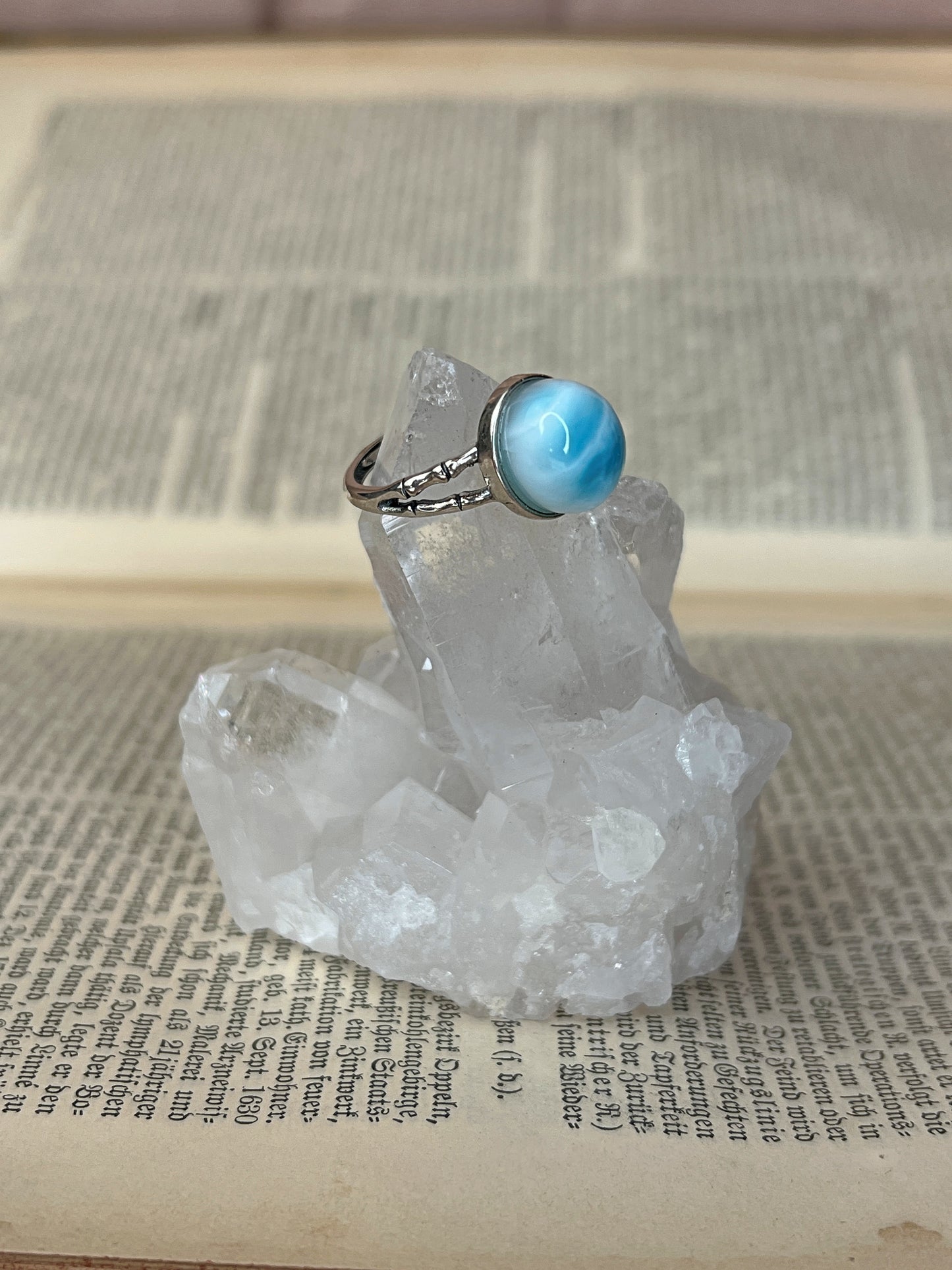 925 Silber Ring Larimar / 3I49