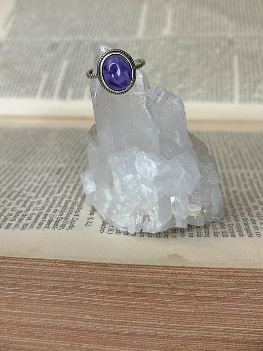 925 Silber Ring Charoit / 3Z39