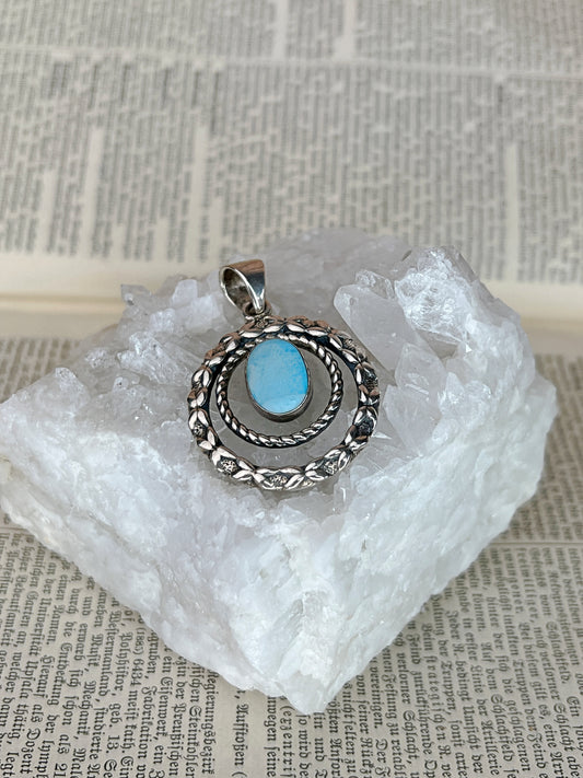 925 Silber Anhänger Larimar/ 2B89