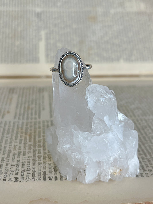 925 Silber Ring Sea Jaspis / 6H