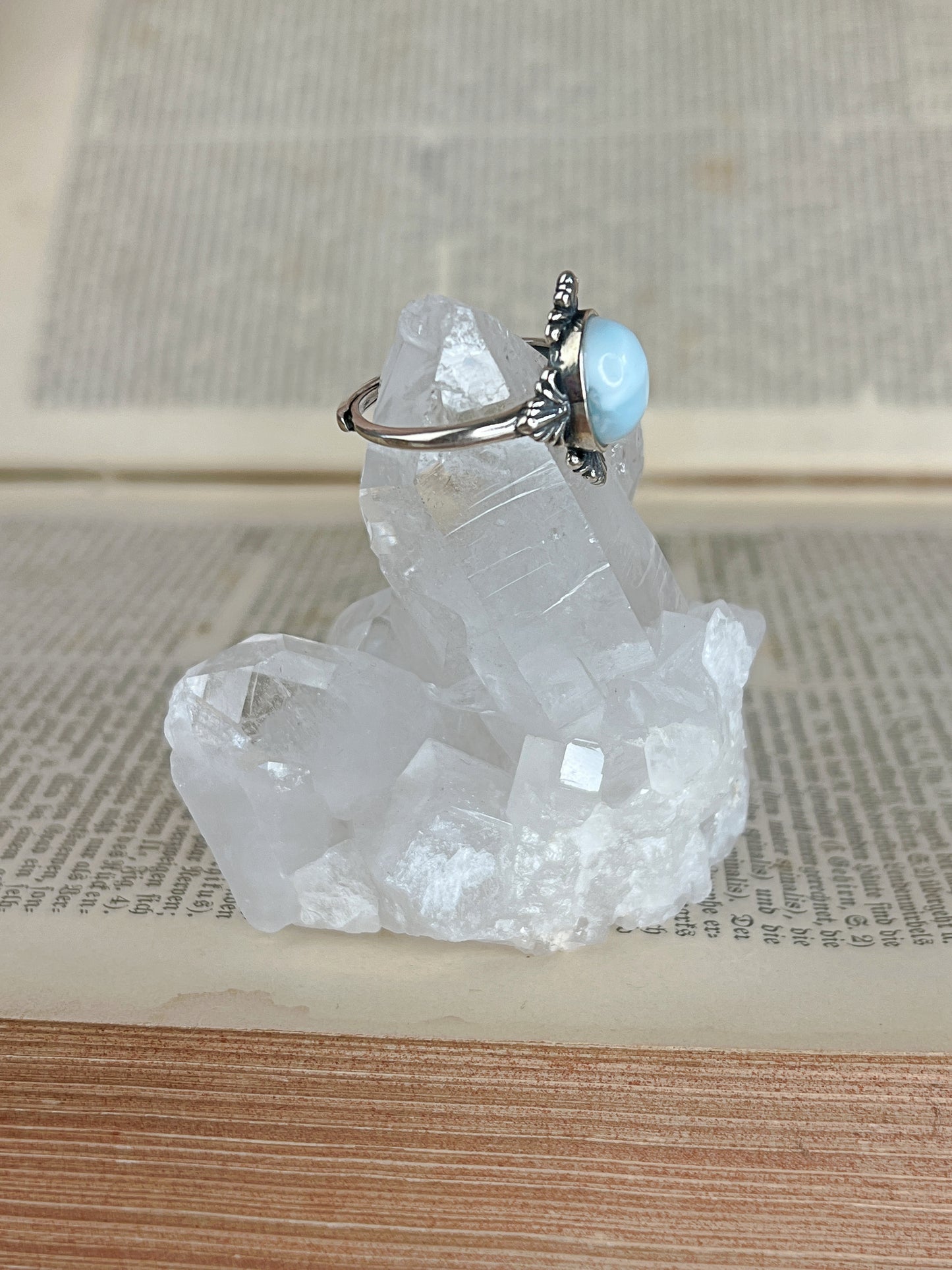 925 Silber Ring Larimar / 6K