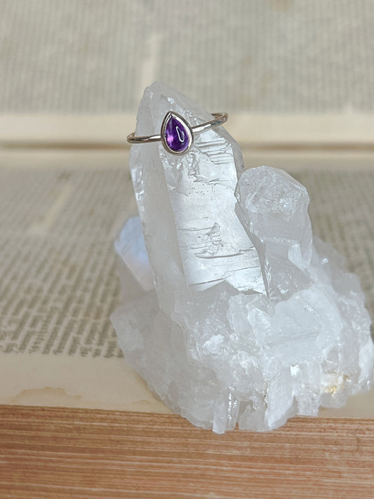 925 Silber Ring Amethyst / Gr.52