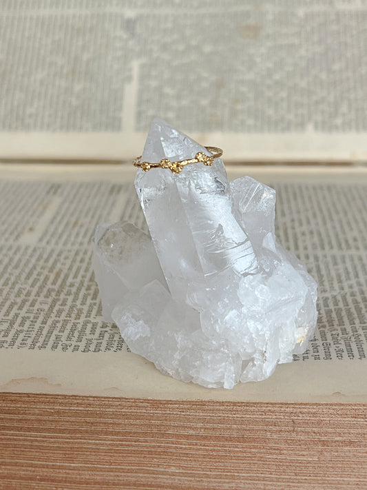 925 Silber Ring Citrin / vergoldet / Gr.58