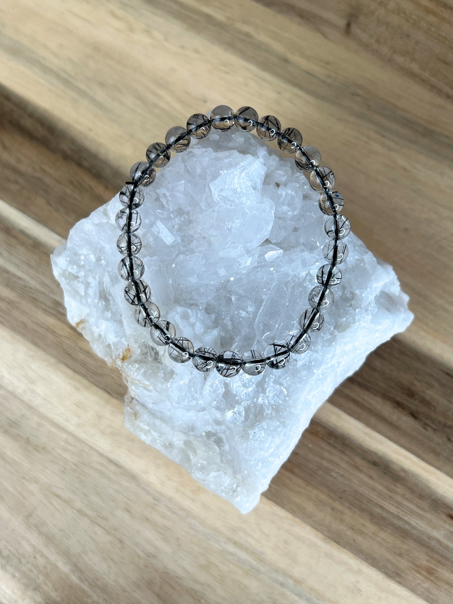 Turmalin in Quarz Armband /6mm