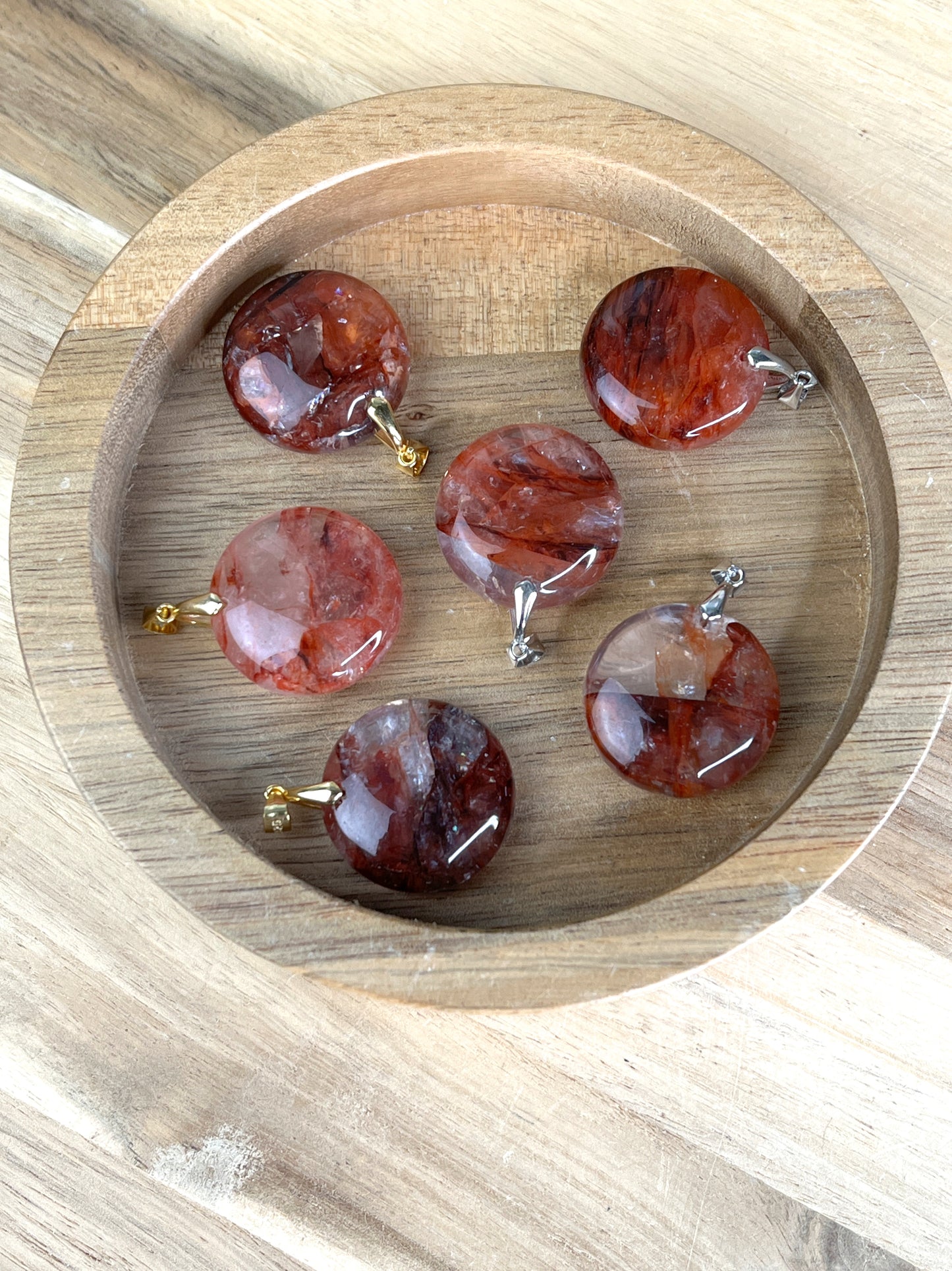 925 Silber Feuerquarz Anhänger