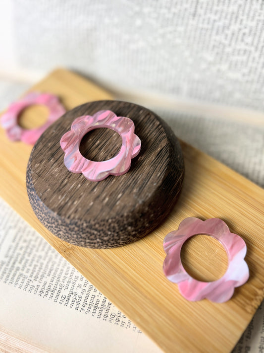 Kugel Standfuß im Blumen Design / rosa lila gold