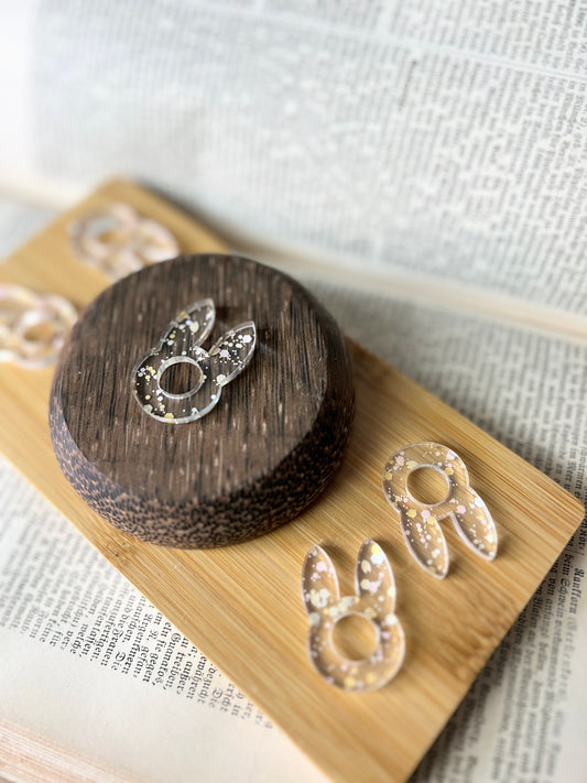 Mini Kugel Standfuß im Hasen Design / glitzer