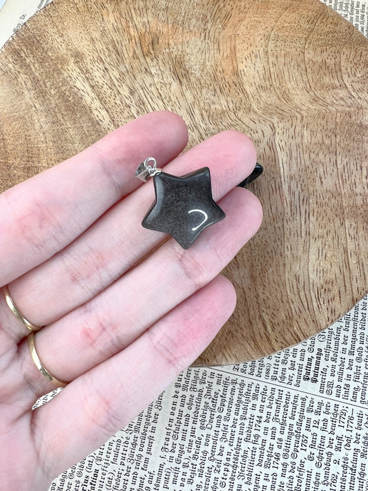 925 Silber Silberobsidian Stern