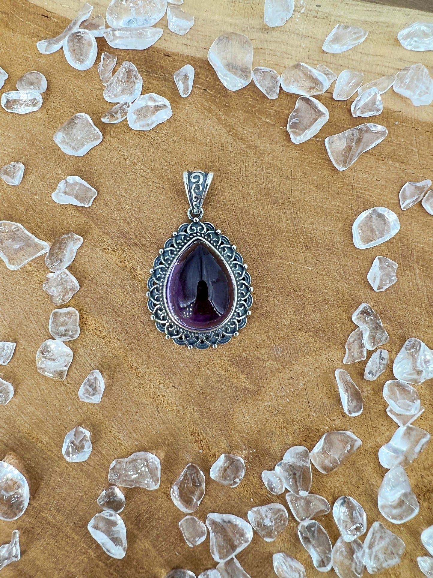 925 Silber Anhänger Amethyst /X38