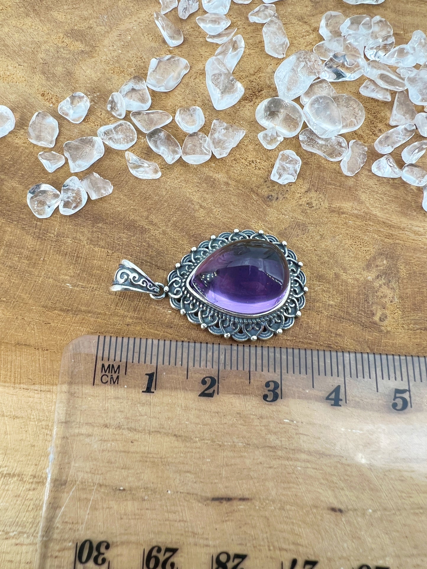 925 Silber Anhänger Amethyst /X38