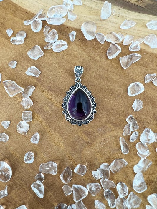 925 Silber Anhänger Amethyst /W38