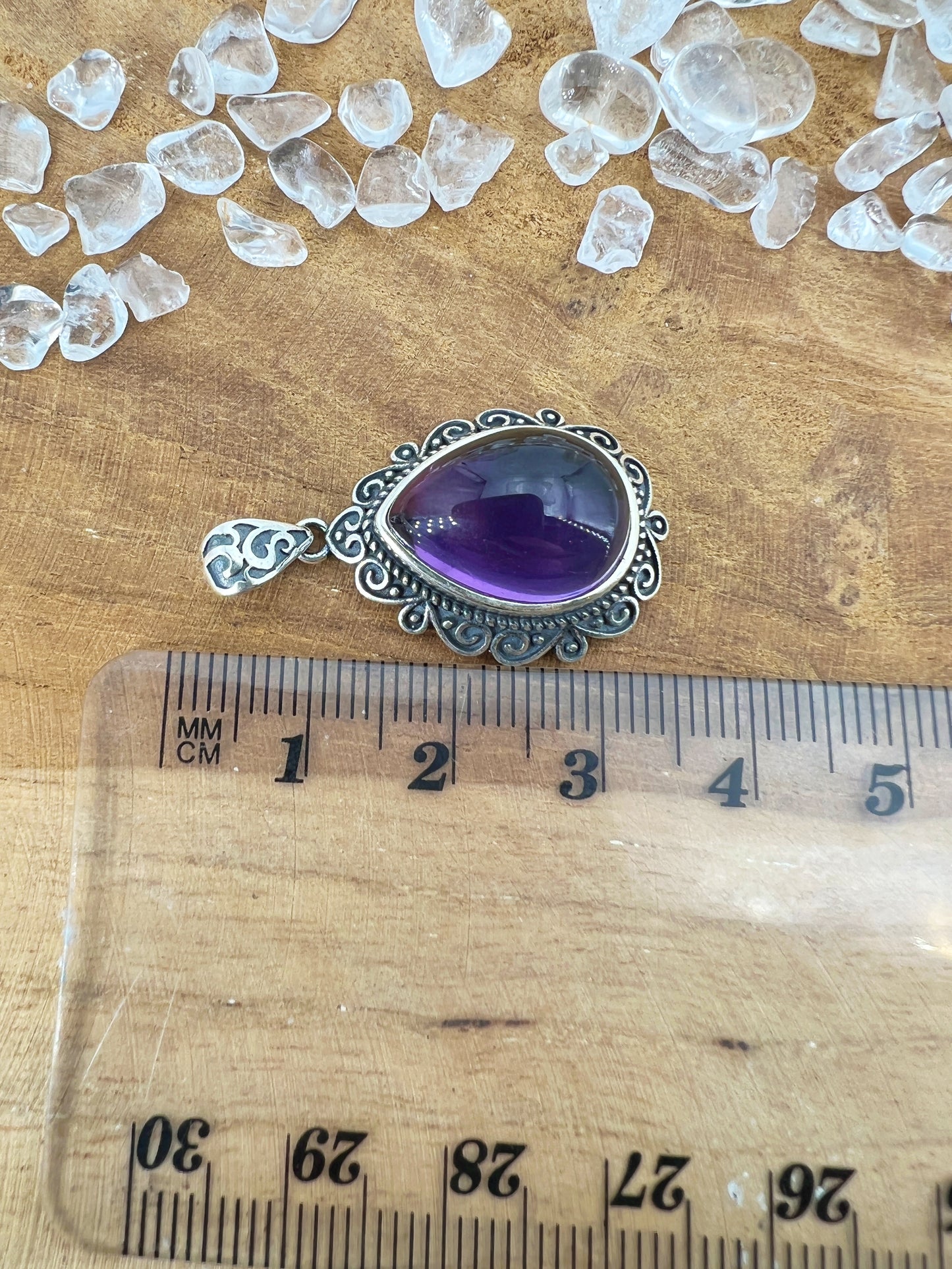 925 Silber Anhänger Amethyst /W38