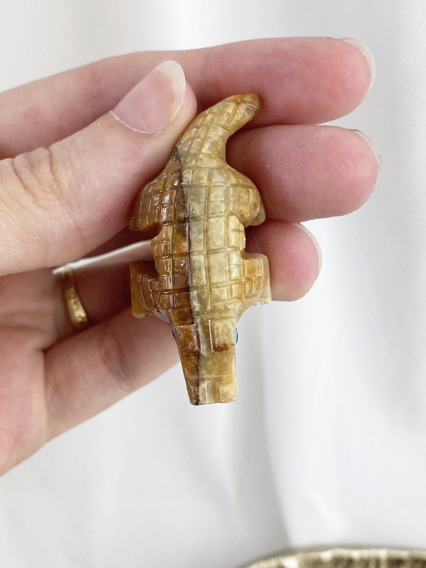 Steatit Krokodil ca. 3.3 cm / Farbe variiert