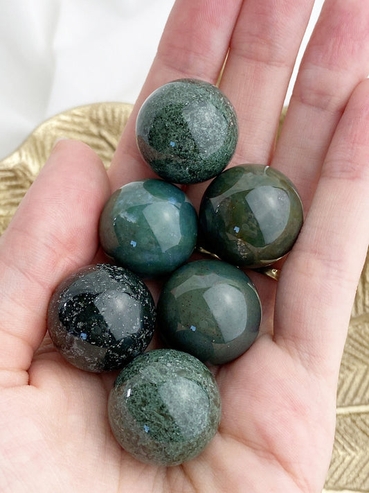 Mini Sphären 20mm Moosachat